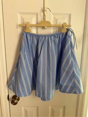 Arket Blue Cotton Striped Mini Skirt Size Small (36)
